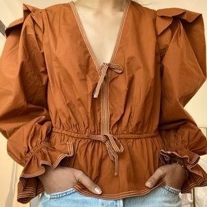 Ulla Johnson Sabina Tie Front Blouse